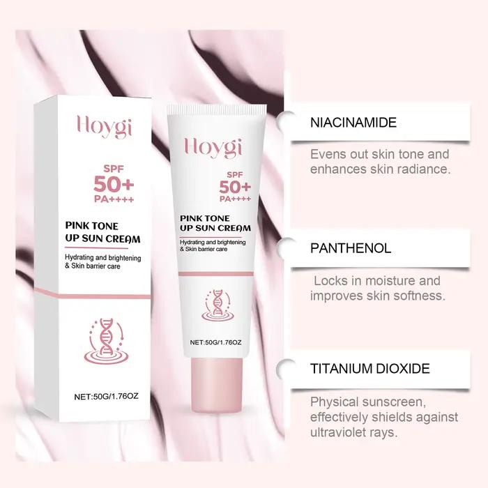 Crème solaire tonifiante rose SPF50+ PA+++ Protection UV éclaircissante