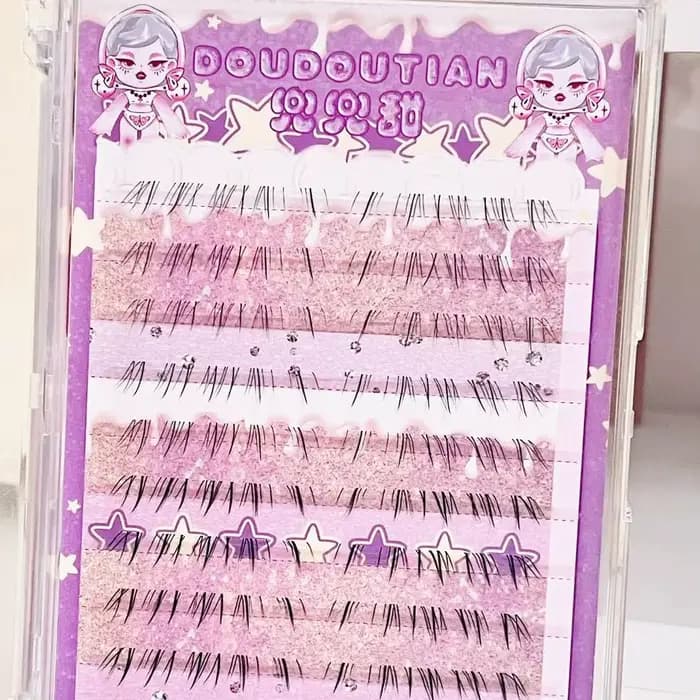 Cils inférieurs Oblique volant chat moustaches femmes naturel auto-adhésif