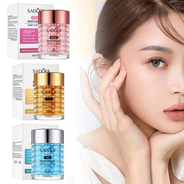Crème rose hydratante anti-cernes pour femmes, soins de la peau autour des yeux, éclat de la peau, protection des yeux, anti-fatigue oculaire, teint lumineux, soins quotidiens matin et soir, cadeau pour femmes