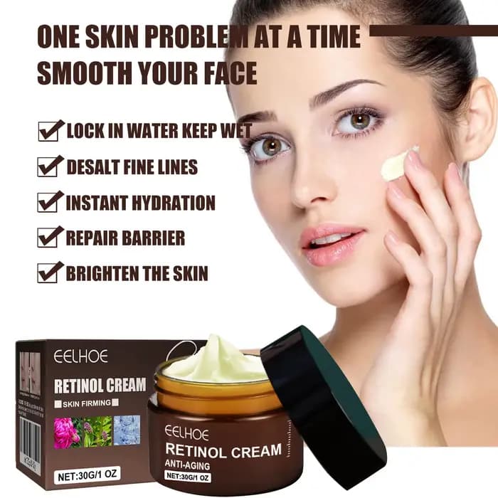 EELHOE crème au rétinol pour réparer le visage éclaircissant la peau raffermissant l'acide hyaluronique rajeunir