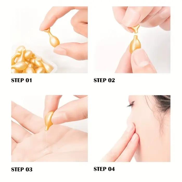 50 capsules d'essence/émulsion pour le visage à l'acide hyaluronique - Essence en capsule hydratante sans parfum