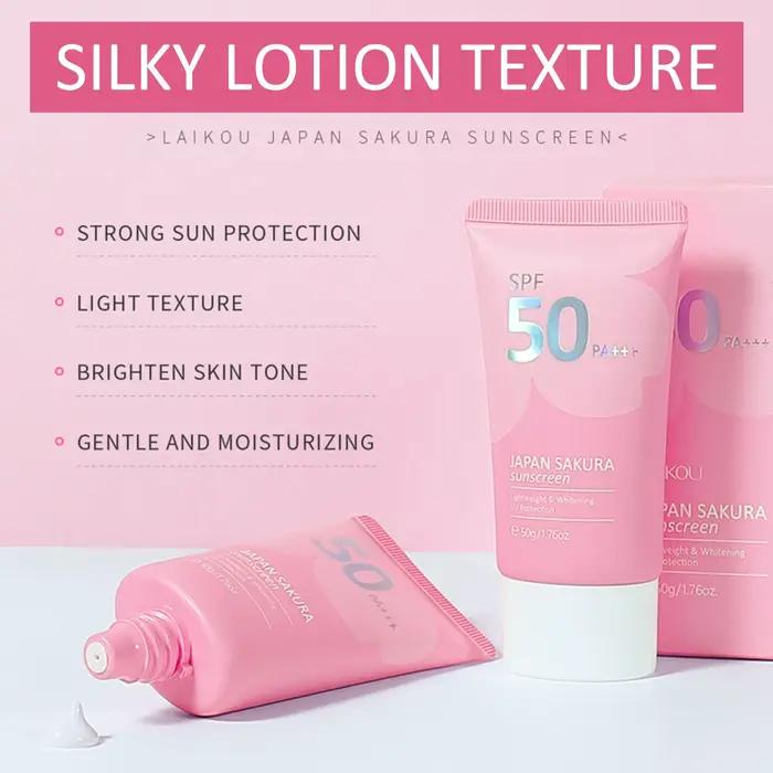 LAIKOU visage corps blanchissant Sakura crème solaire SPF50 + rafraîchissant imperméable UV protecteur correcteur hydratant éclaircissant