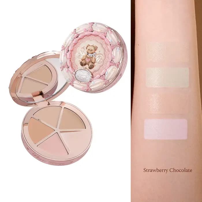 Flower Knows Sweetie Bear Palette anti-cernes 4 couleurs longue durée couverture complète imperméable Texture crémeuse maquillage