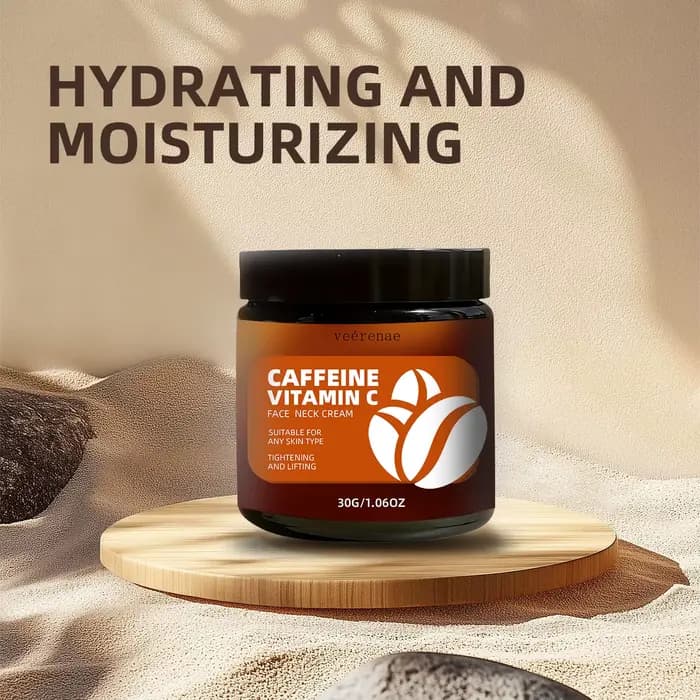 CAFFEINE VITAMIN C FACE NECK CREME - Formule hypoallergénique sans alcool