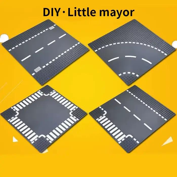 Plaque de base classique pour blocs de construction, figurines de circulation routière, jouets de construction, briques, points, accessoires de plaques de base en plastique