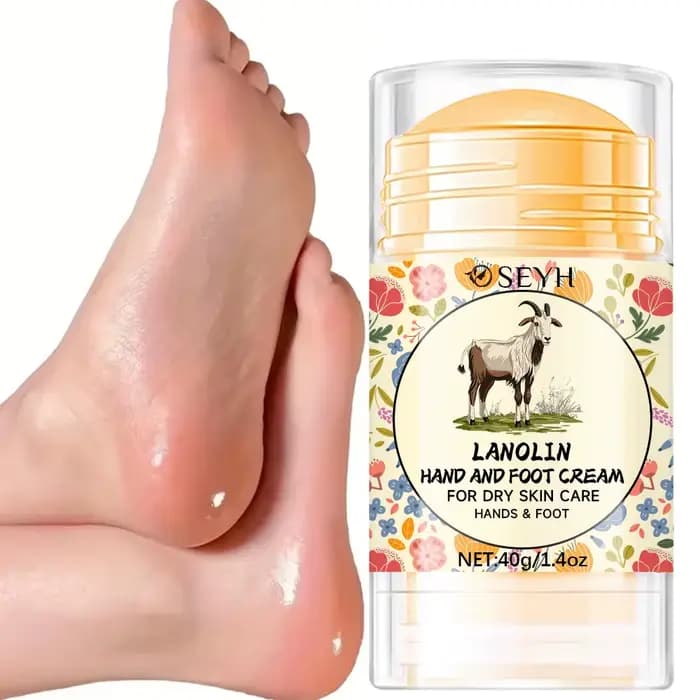 SEYH 40g Lotion pour mains et pieds secs et craquelés riche en laine graisse acide hyaluronique vitamine E hydrate la peau longue durée Portable