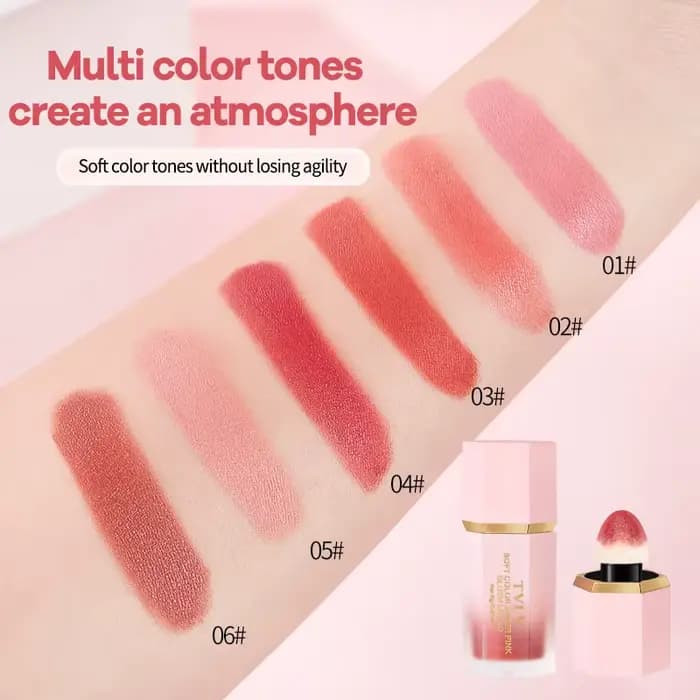 Crème de blush liquide 6 couleurs