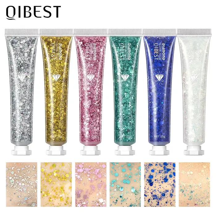 Gel Art Flash paillettes crème festival diamant brillance pour yeux ongles cheveux corps visage occasions spéciales光彩妆闪粉凝胶眼甲发身脸亮片艺术闪光粉霜节亮片装饰舞台闪耀