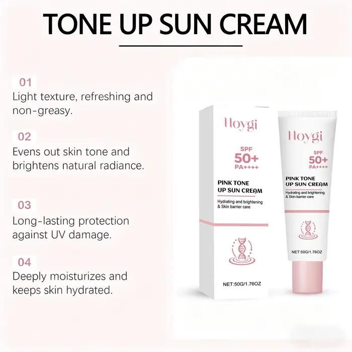 Crème solaire tonifiante rose SPF50+ PA+++ Protection UV éclaircissante