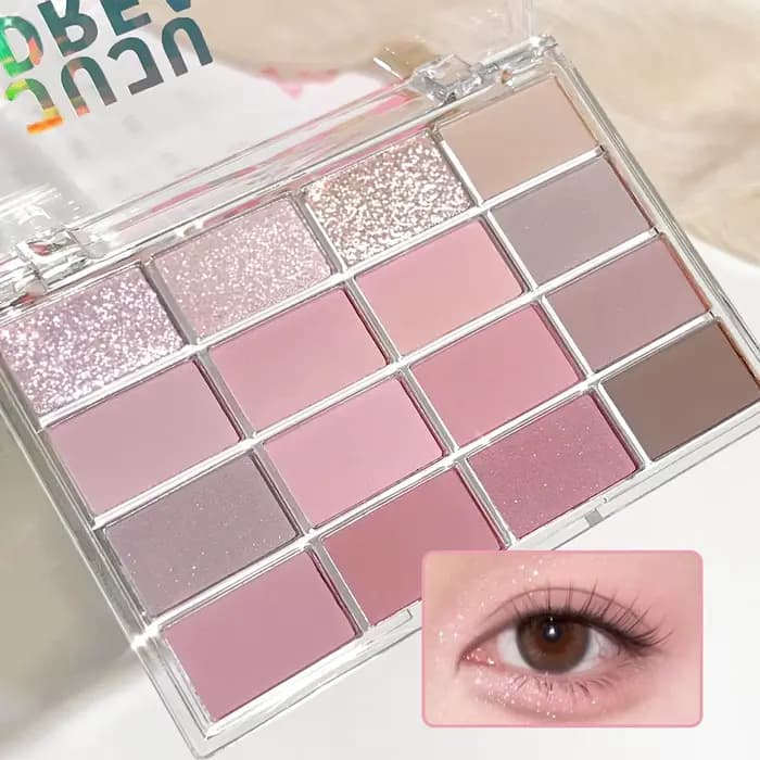 Palette de fards à paupières 16 couleurs mat et scintillants – Tons terre nus