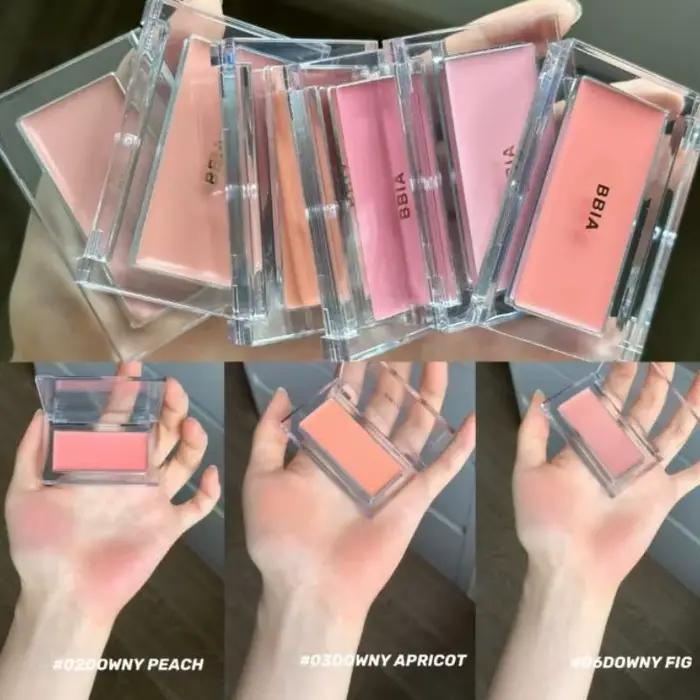 BBIA Downy joue Blush crème étui Transparent choix de couleurs multiples (pêche/Fig) Texture crémeuse teinte
