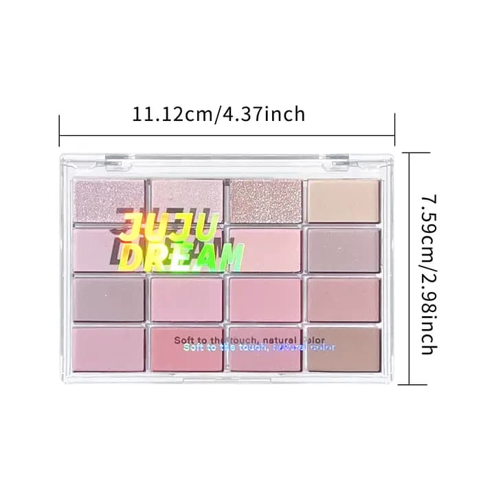 Palette de fards à paupières 16 couleurs mat et scintillants – Tons terre nus