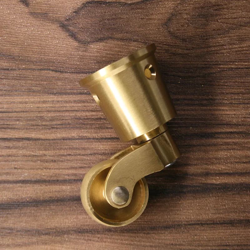 Roulette d'armoire en laiton doré pour meubles, roulette de table rétro, roues de tasse rondes, 1.5