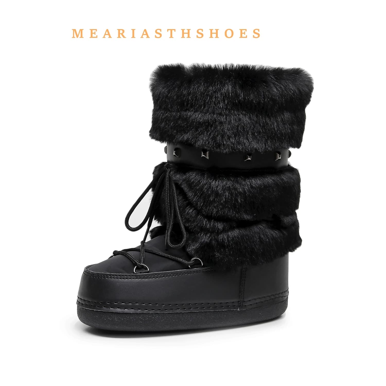 2026 bottes de fourrure d'hiver femmes bottes de neige femme bottes de Ski moelleux poilu à lacets m