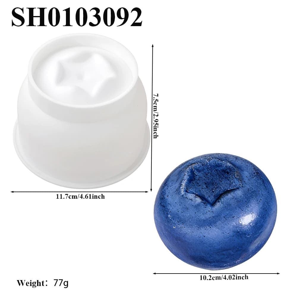 Moule à gâteau mousse aux fruits français, 1 ou 6 cavités, motif myrtille, en silicone, pour chocola
