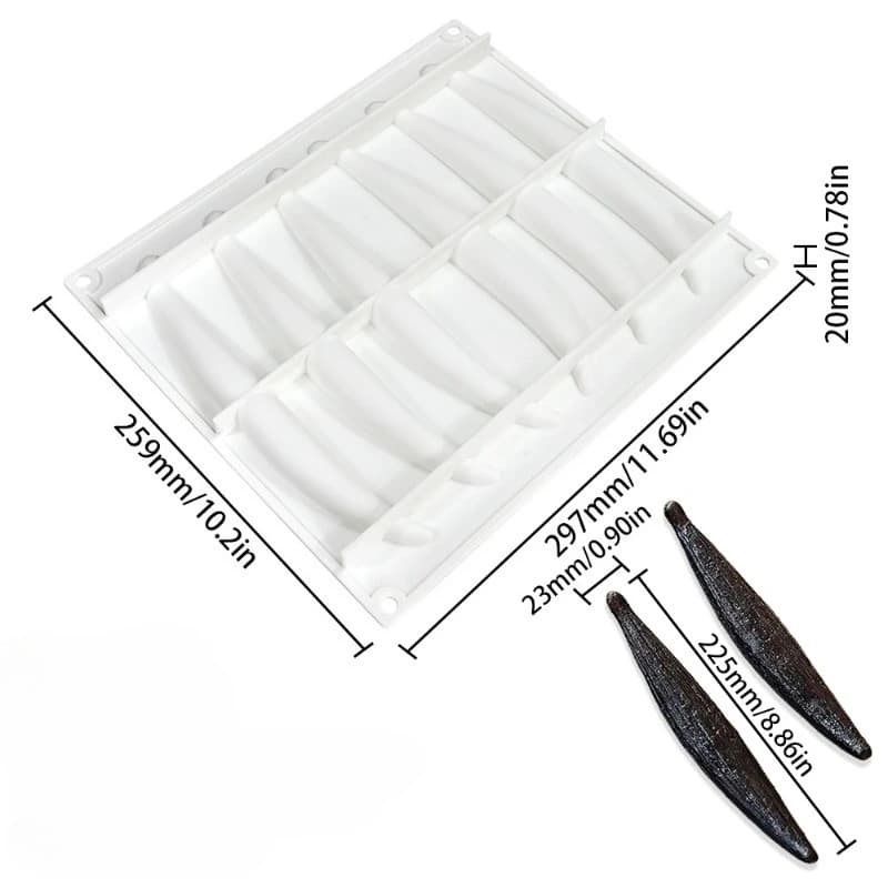 Moule en silicone à 6 cavités pour mousse de vanille, pâtisserie, dessert, chocolat, crème glacée, g