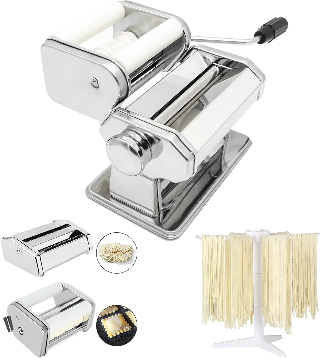 Ensemble de fabrication de pâtes avec fixation pour raviolis et support de séchage